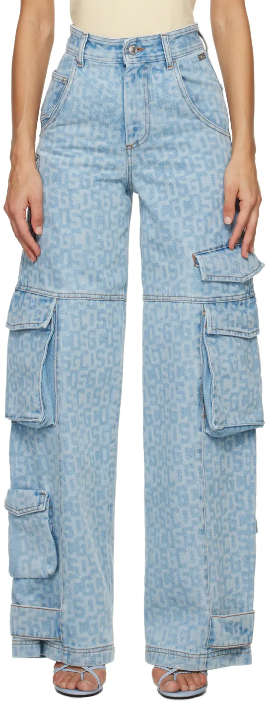 Logo-Print Cargo Jeans