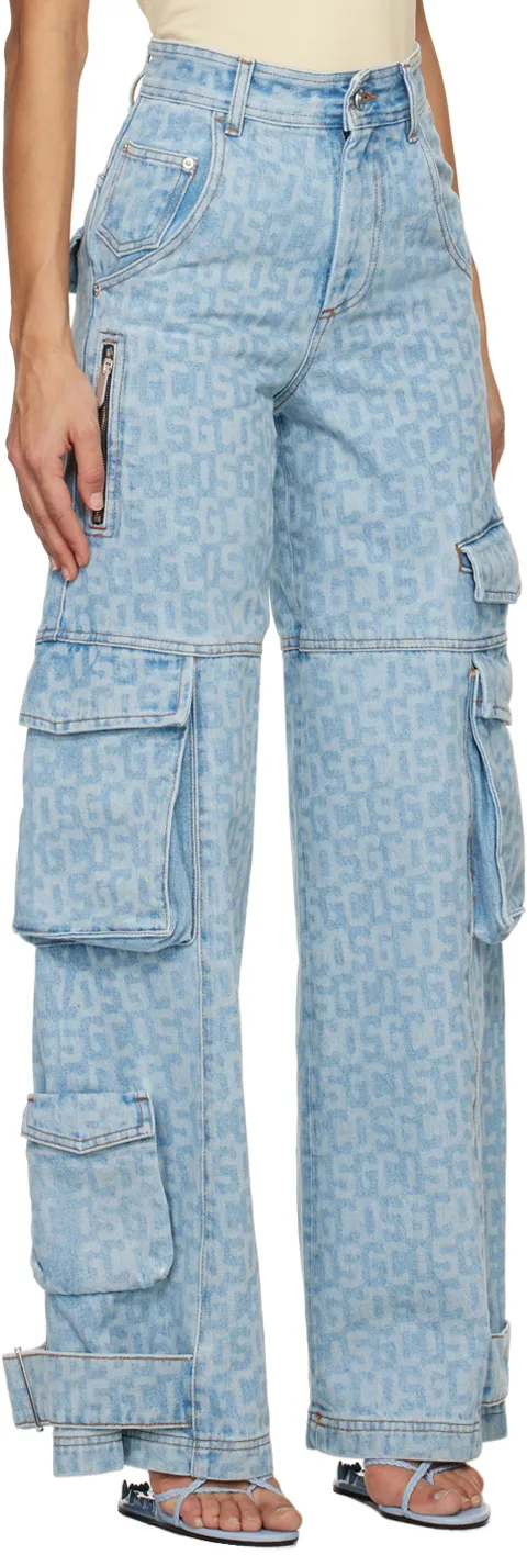 Logo-Print Cargo Jeans