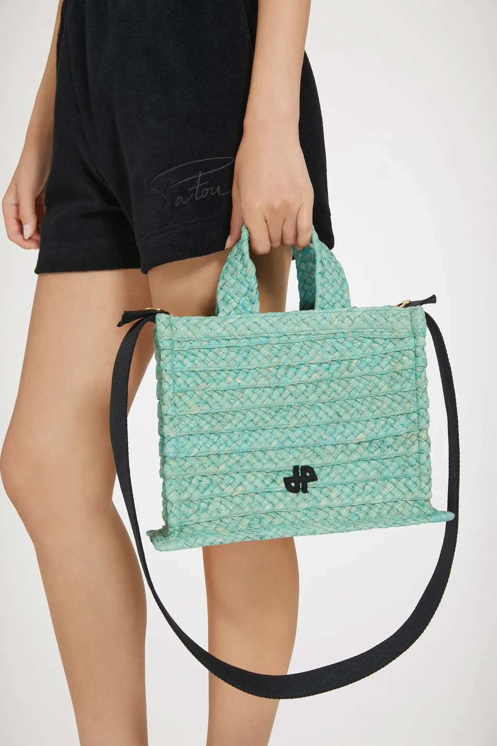 Patou Jp Wovened Small Top Handle Bag