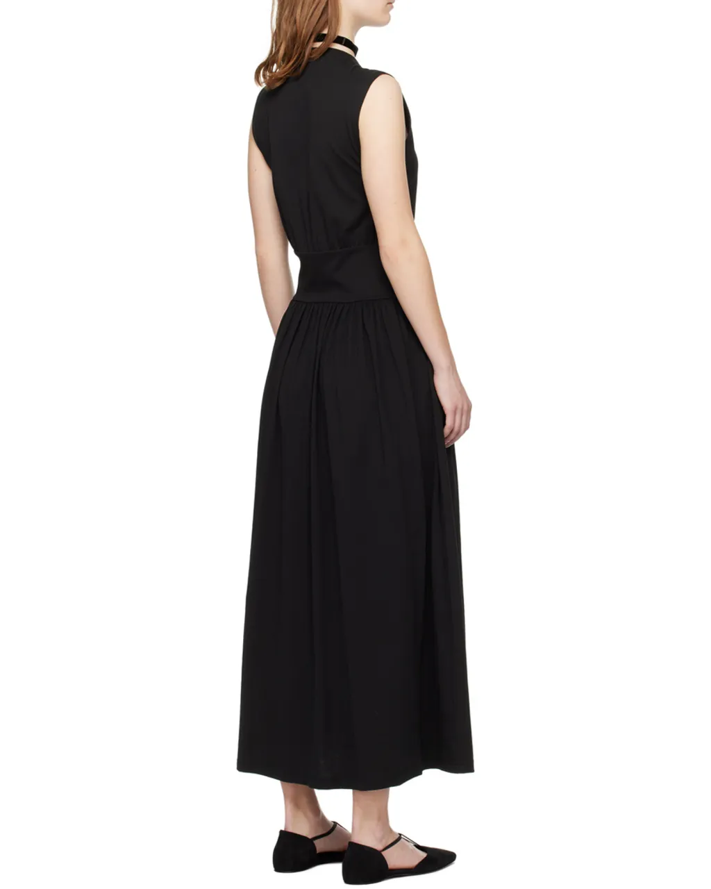 A Sleeveless Pleated Dress