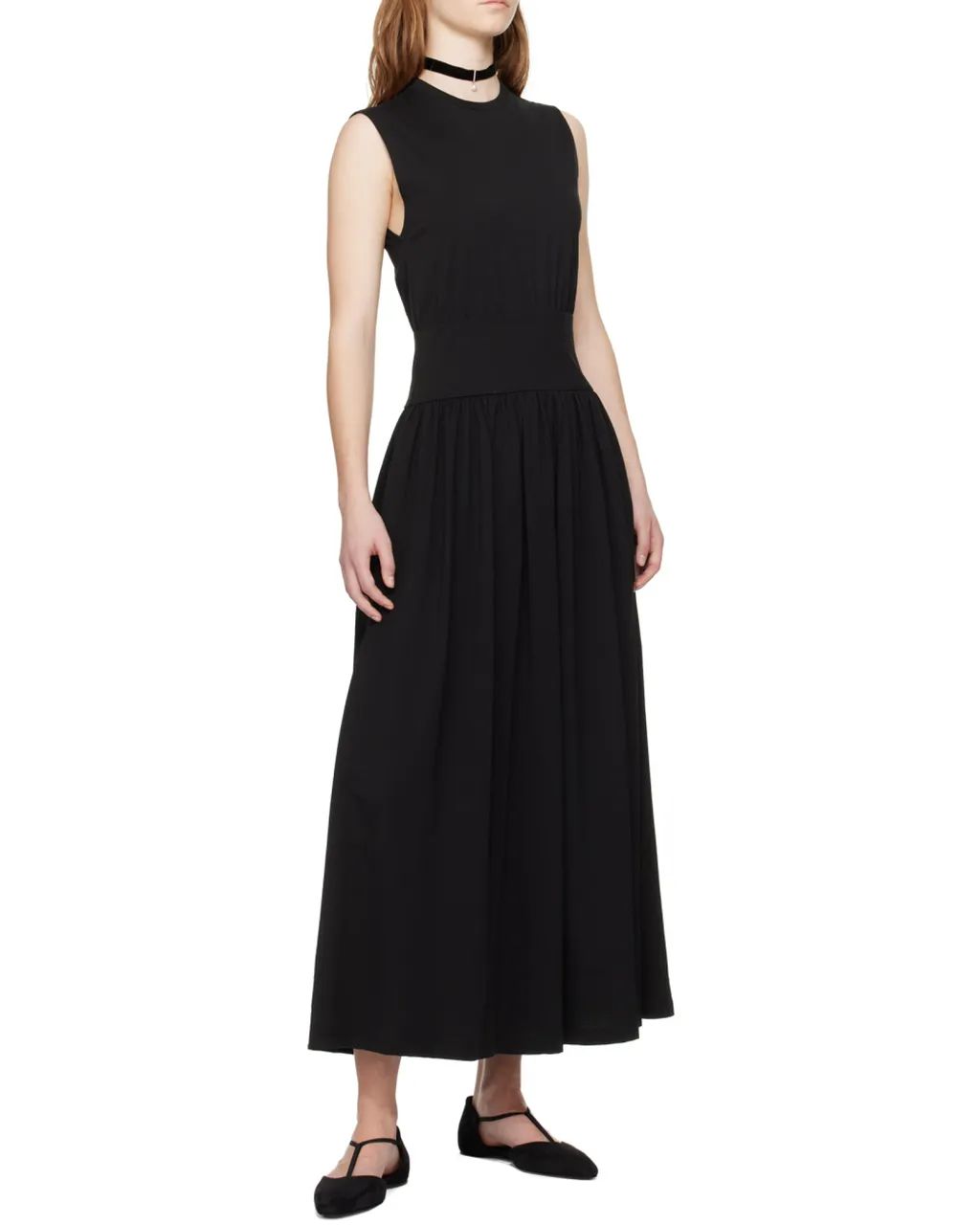 A Sleeveless Pleated Dress