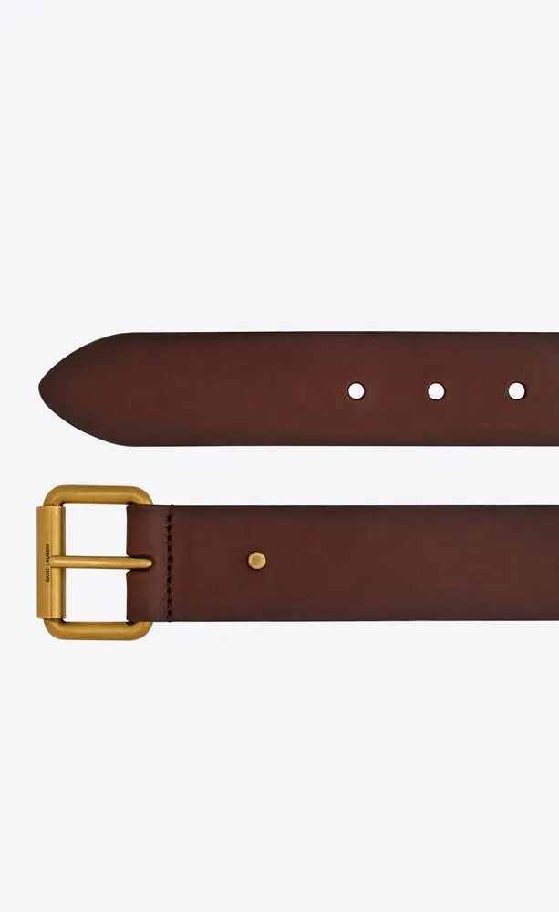 Saint Laurent Motorcycle Logo Engraved Belt