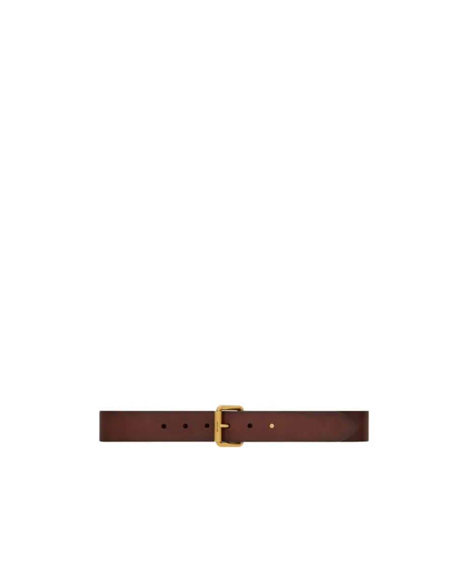 Saint Laurent Motorcycle Logo Engraved Belt