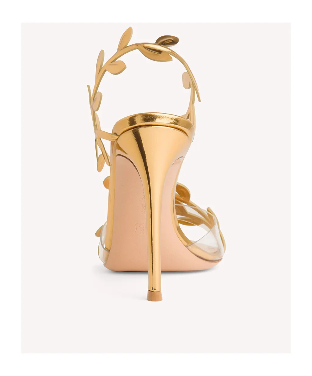 Gianvito Rossi Flavia Leaf Motif Pointed-Toe Sandals