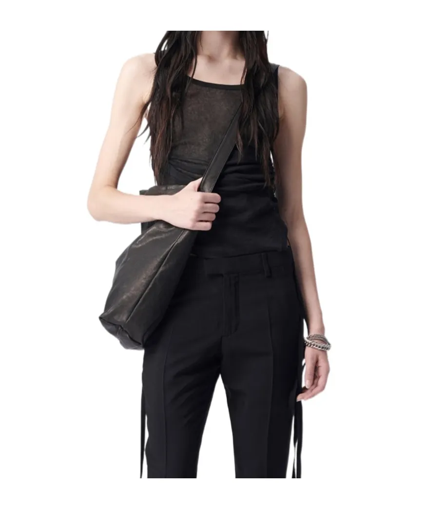 Ann Demeulemeester Mara Wrinkled Cropped Tank Top