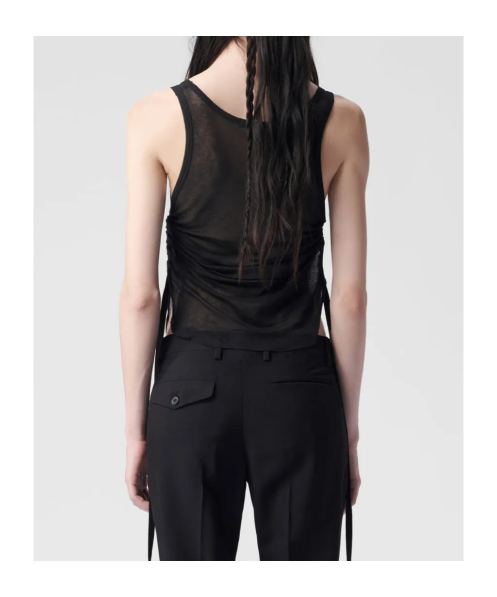Ann Demeulemeester Mara Wrinkled Cropped Tank Top