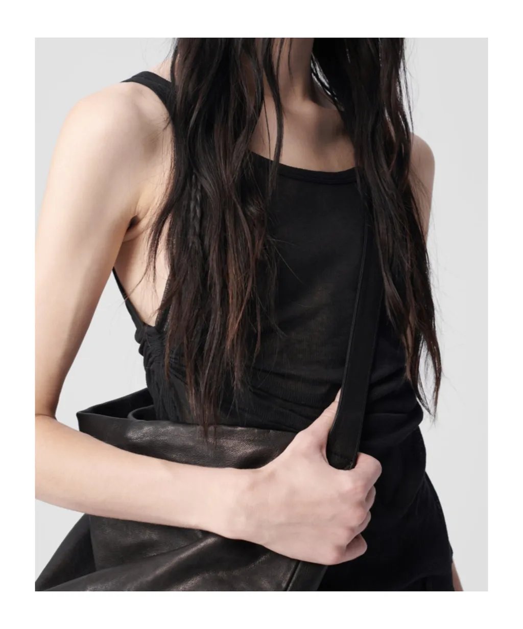 Ann Demeulemeester Mara Wrinkled Cropped Tank Top
