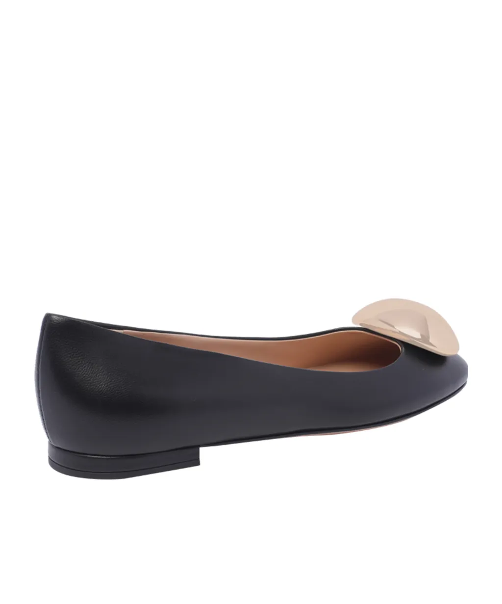 Gianvito Rossi Round Toe Slip-On Ballerina Shoes