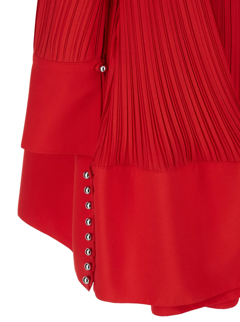 Lanvin Frilled-Neck Pleated Flared Mini Dress