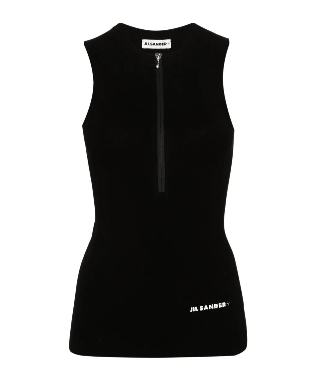 Fine-Ribbed Sleeveless Top