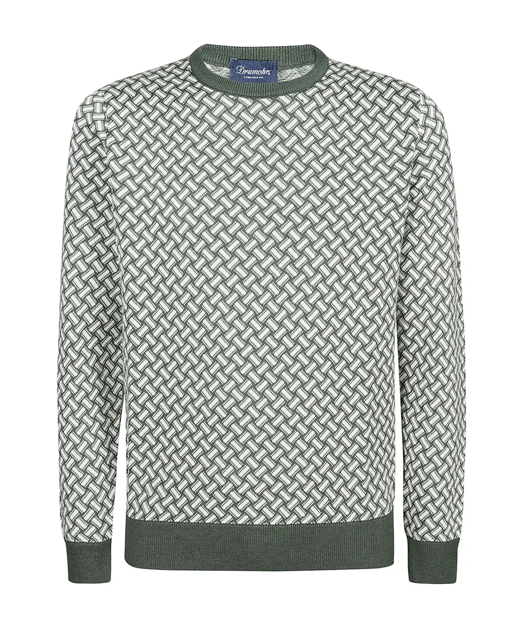 Round Neck Inlaid Knitted Sweater