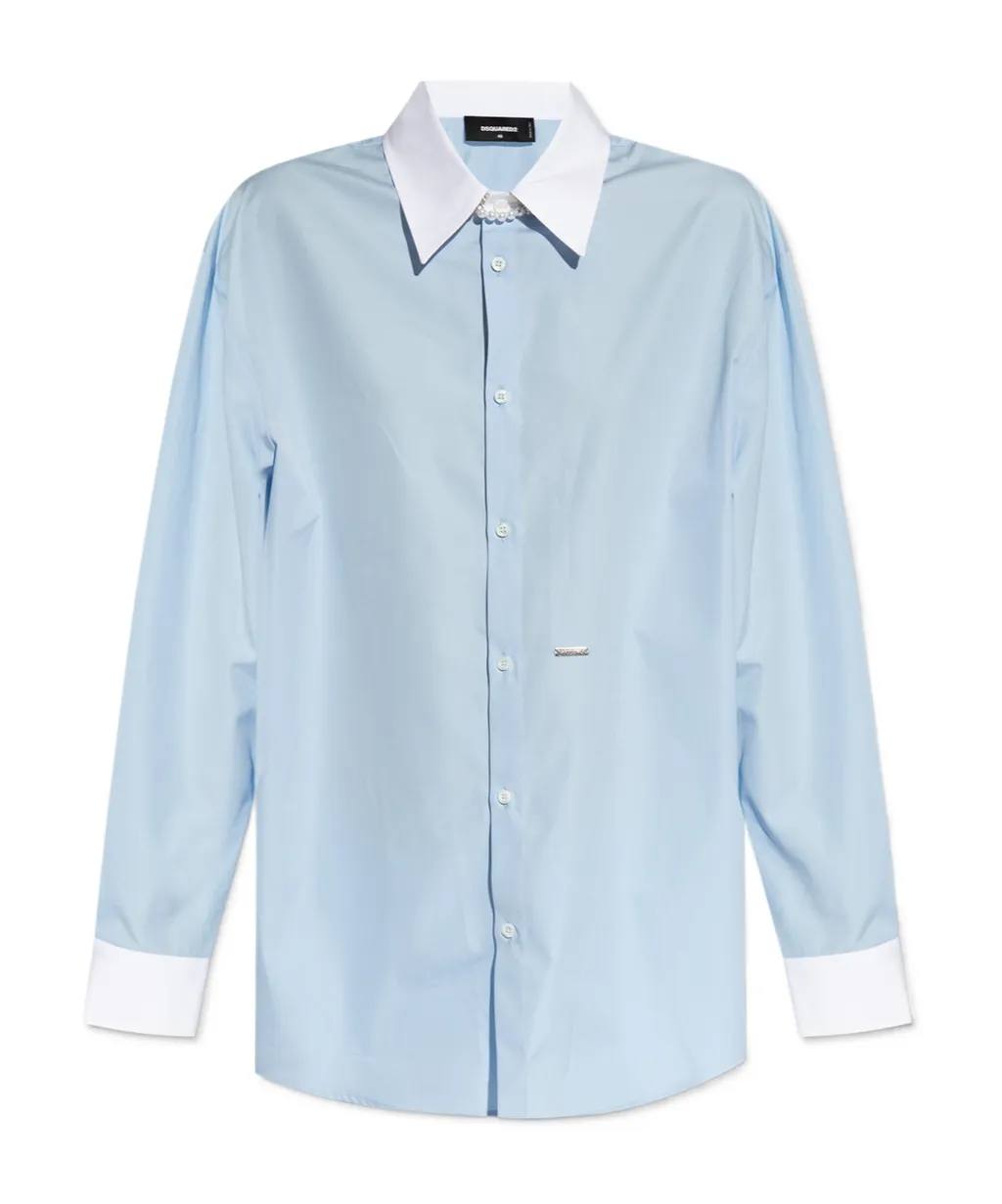 Dsquared2 Logo-Brooch Button-Up Shirt