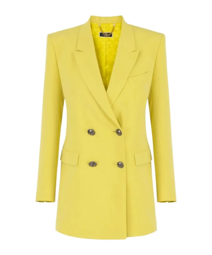 Elisabetta Franchi Crepe Double Breasted Jacket