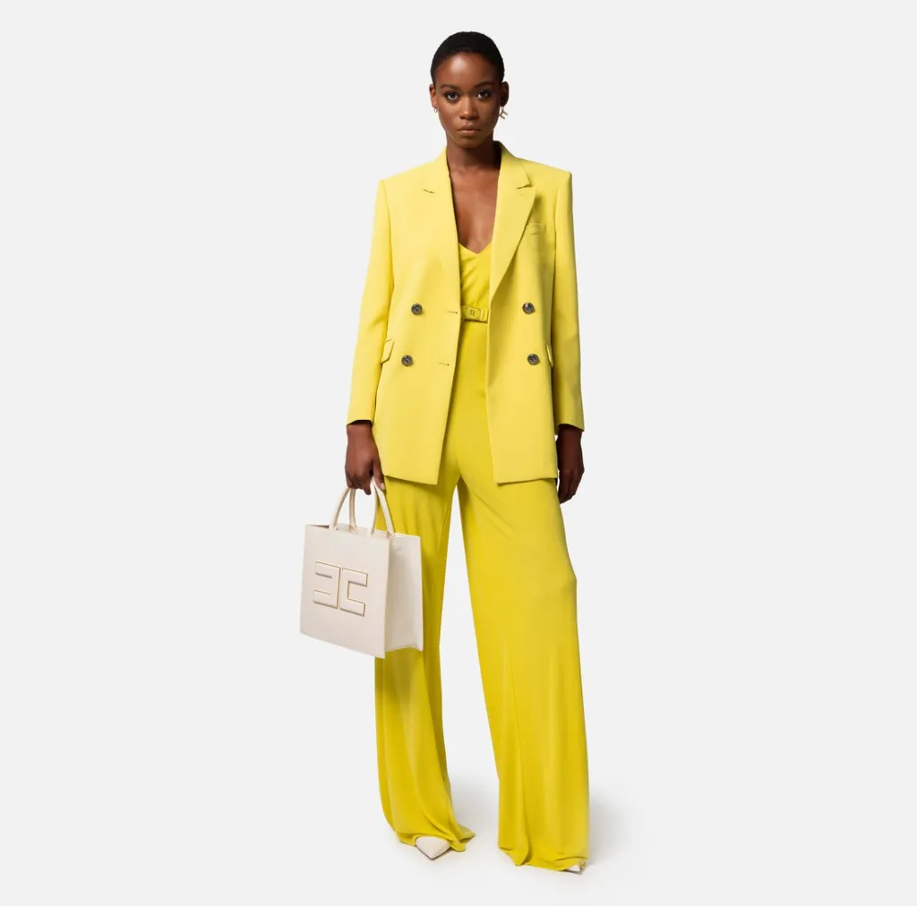 Elisabetta Franchi Crepe Double Breasted Jacket