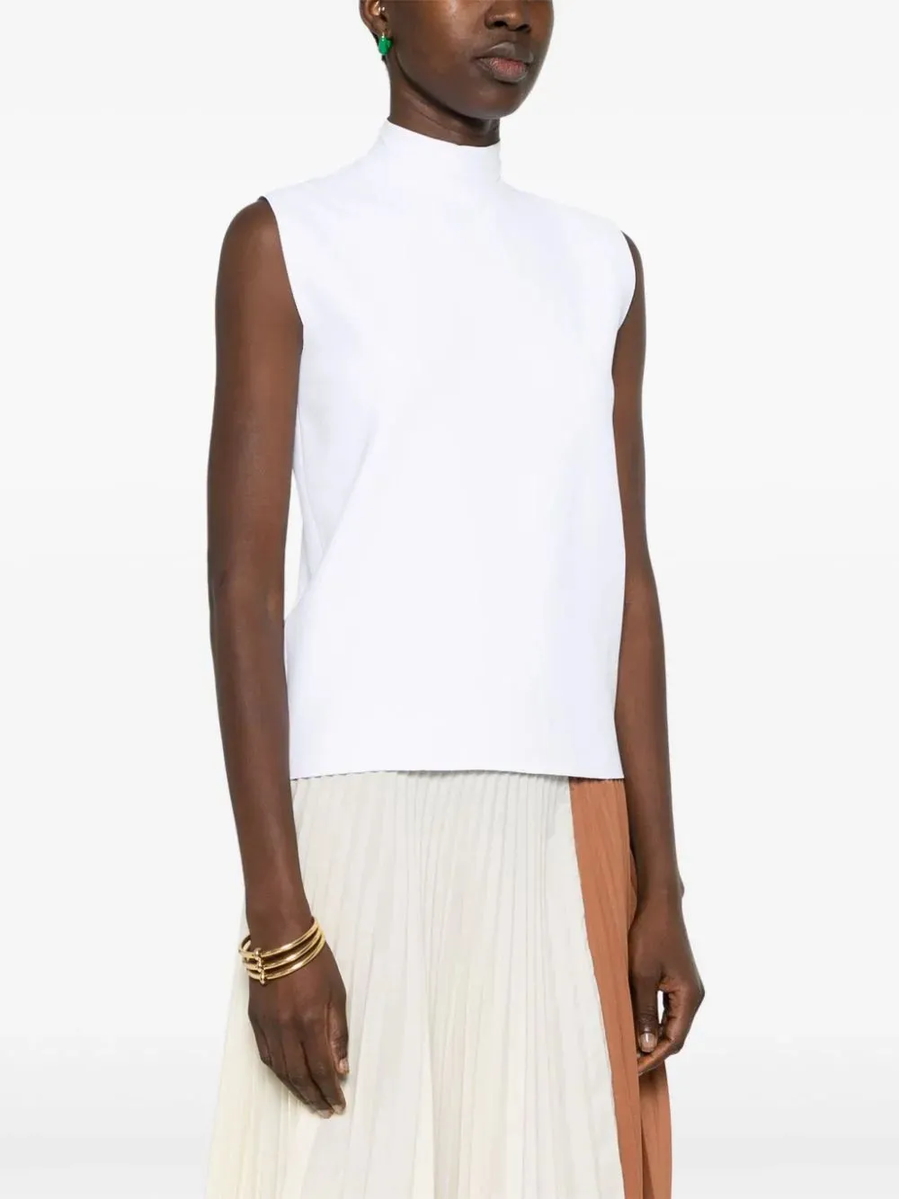 Fine-Knit Mock-Neck Top