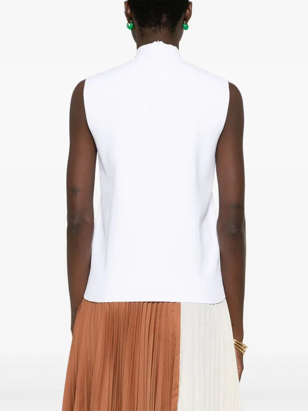 Fine-Knit Mock-Neck Top
