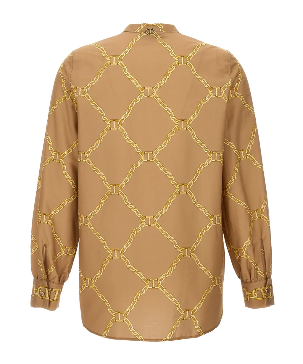 Twinset Chian Printed Poplin Shirt