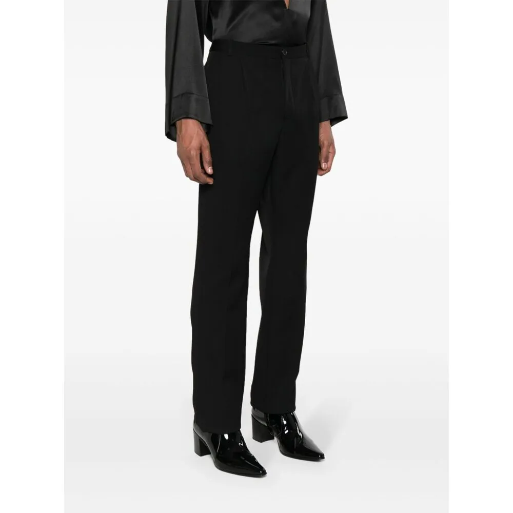 Saint Laurent Grain De Poudre Straight Leg Pants
