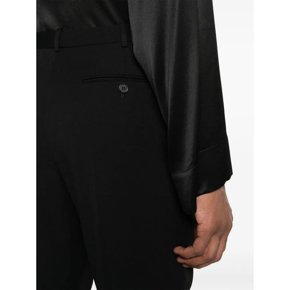 Saint Laurent Grain De Poudre Straight Leg Pants