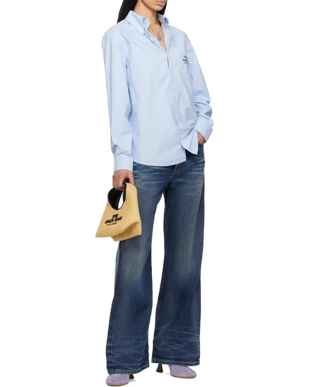 Marc Jacobs The Woven Logo Embroidered Mini Sack Bag