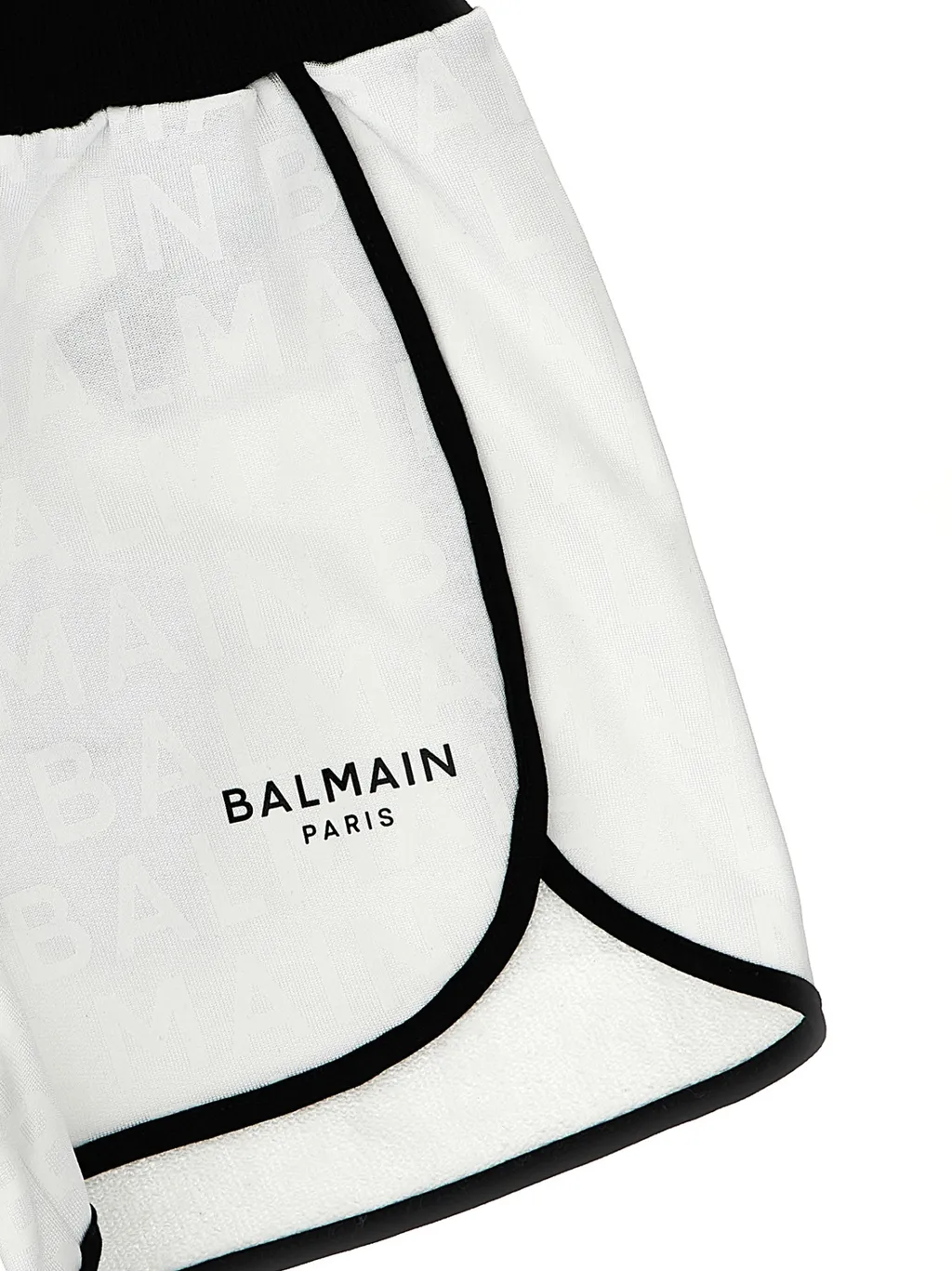 Balmain Kids Logo-Jacquard Elasticated Waistband Track Shorts
