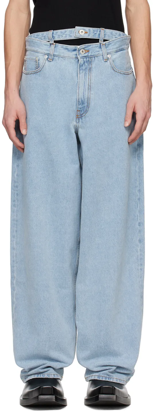 Y/Project Logo Patch Double Waist Jeans
