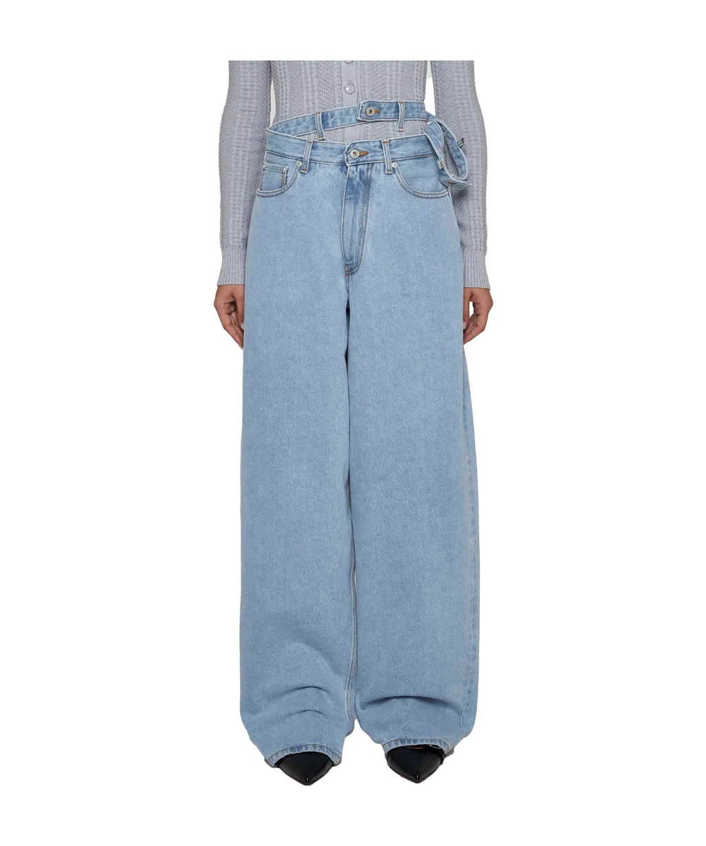 Y/Project Logo Patch Double Waist Jeans