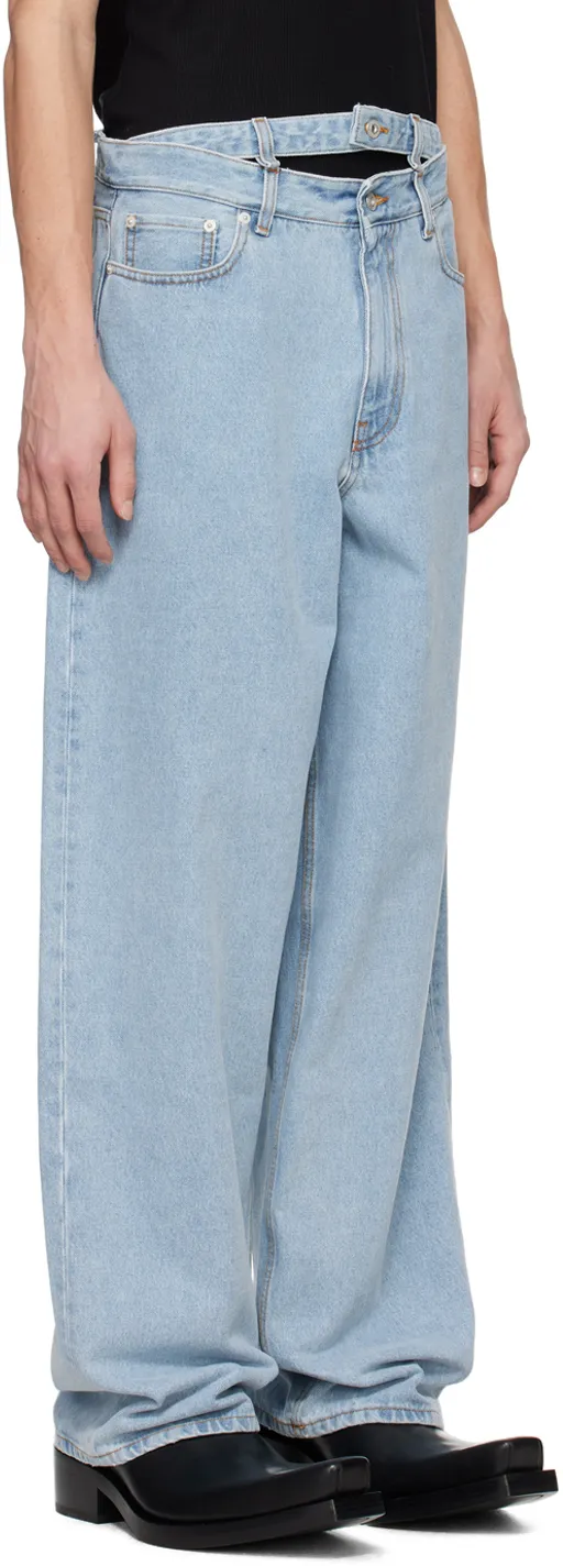 Y/Project Logo Patch Double Waist Jeans