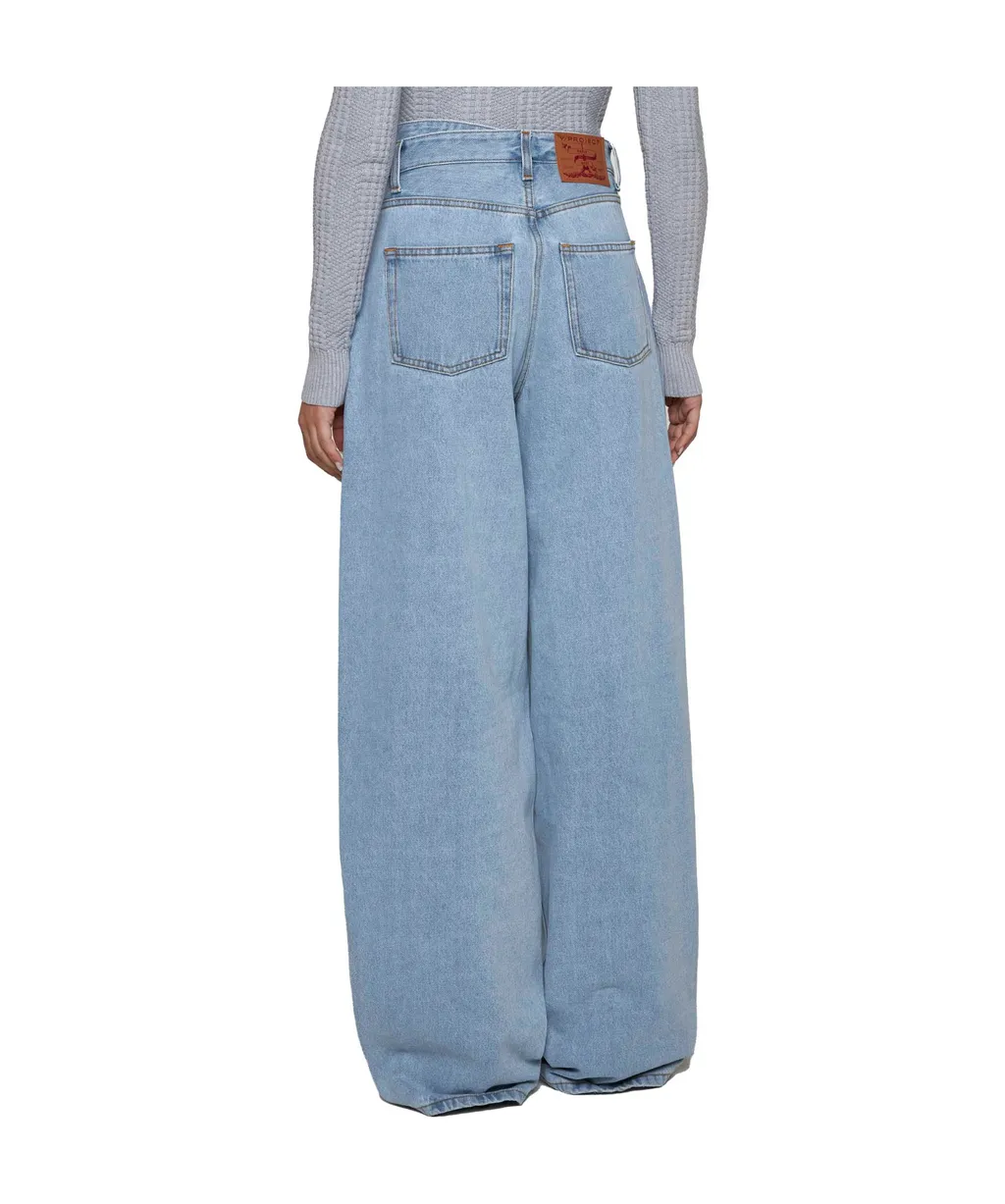 Y/Project Logo Patch Double Waist Jeans