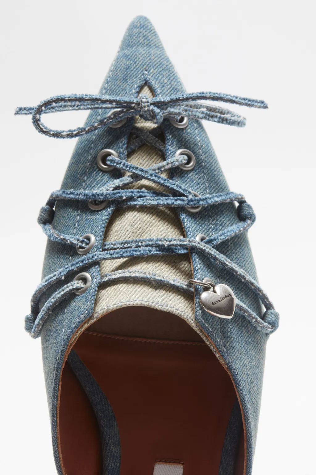 Lace-Up Denim Slippers
