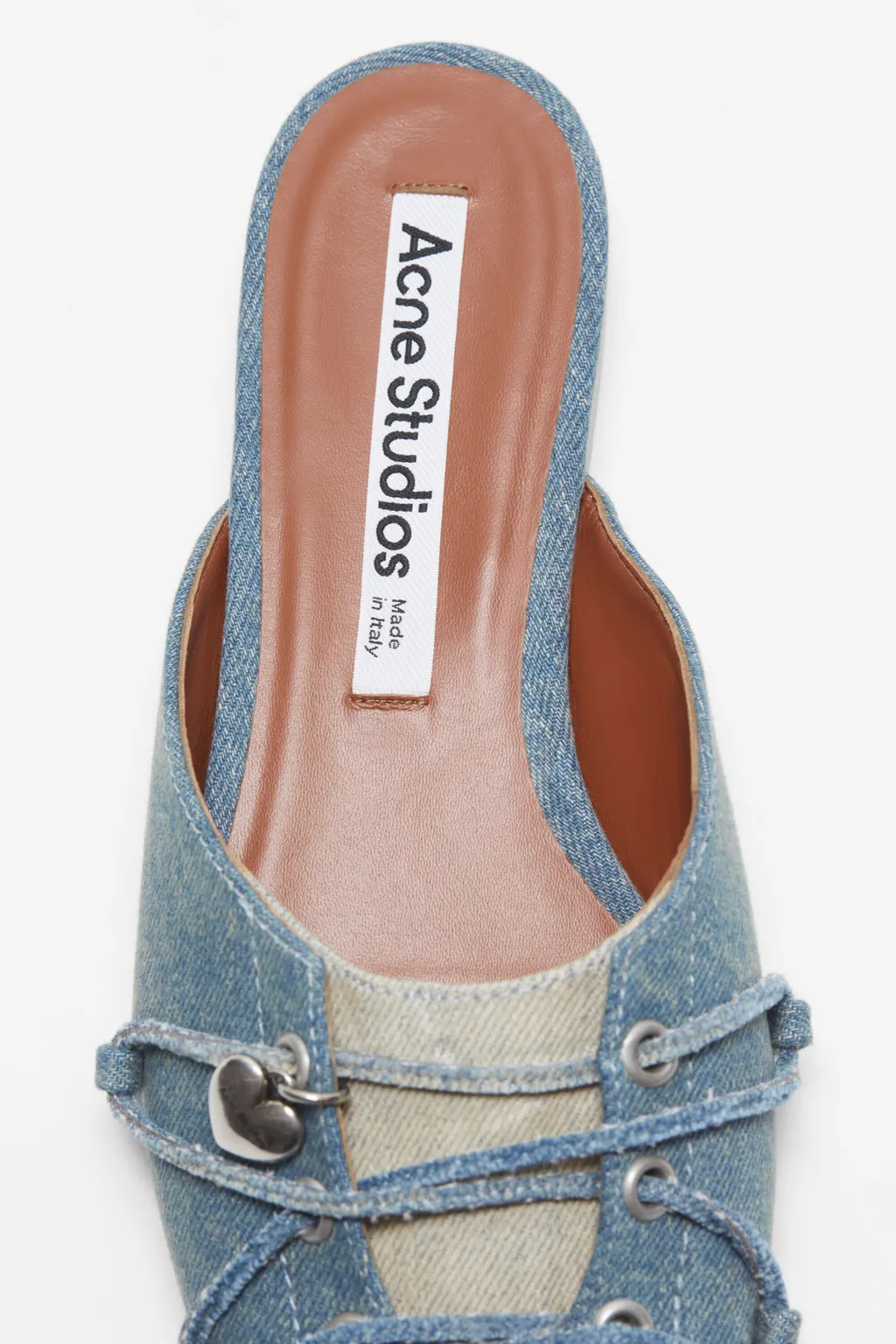 Lace-Up Denim Slippers