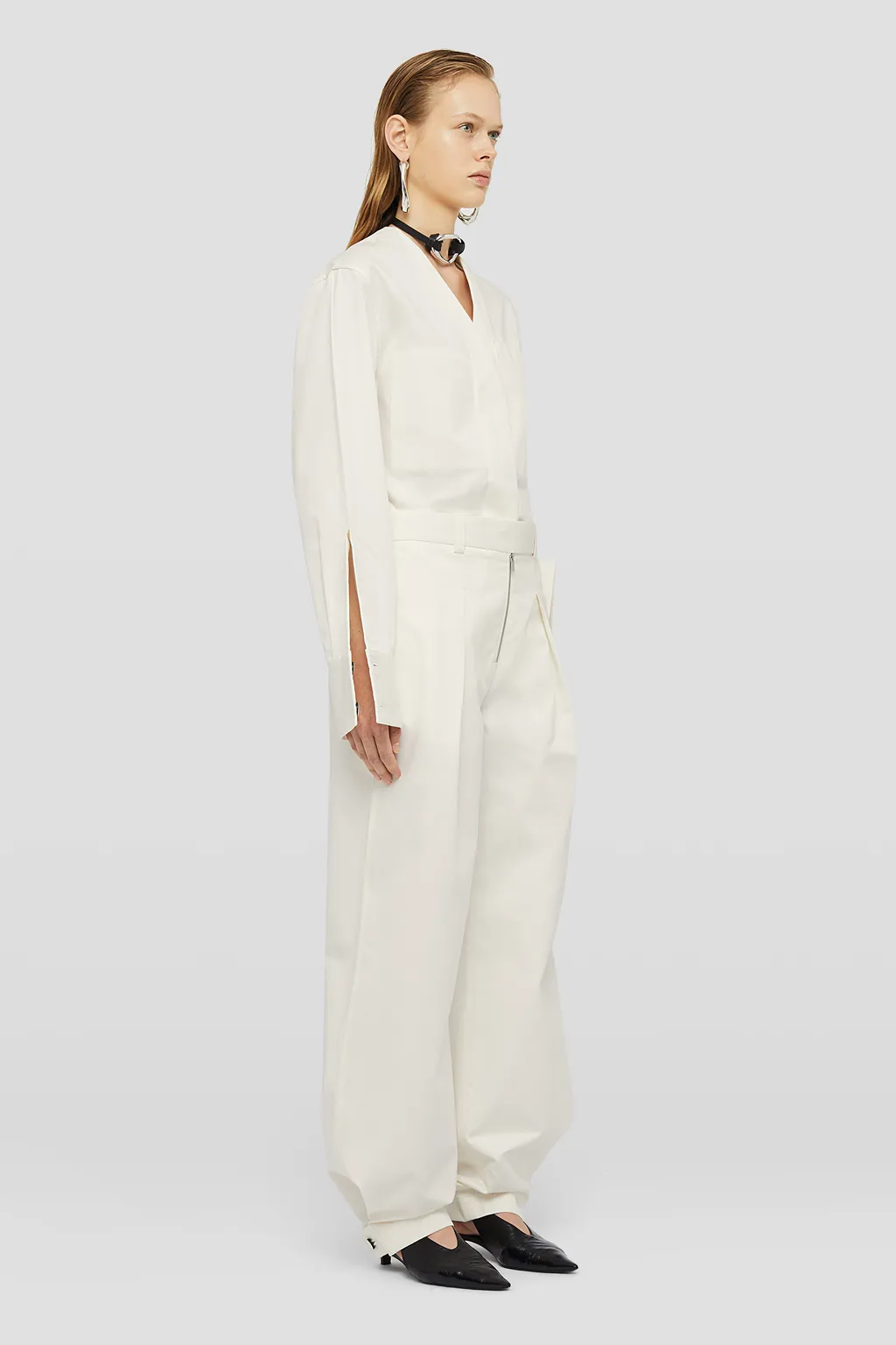 Jil Sander Wide Leg Pleated Pants