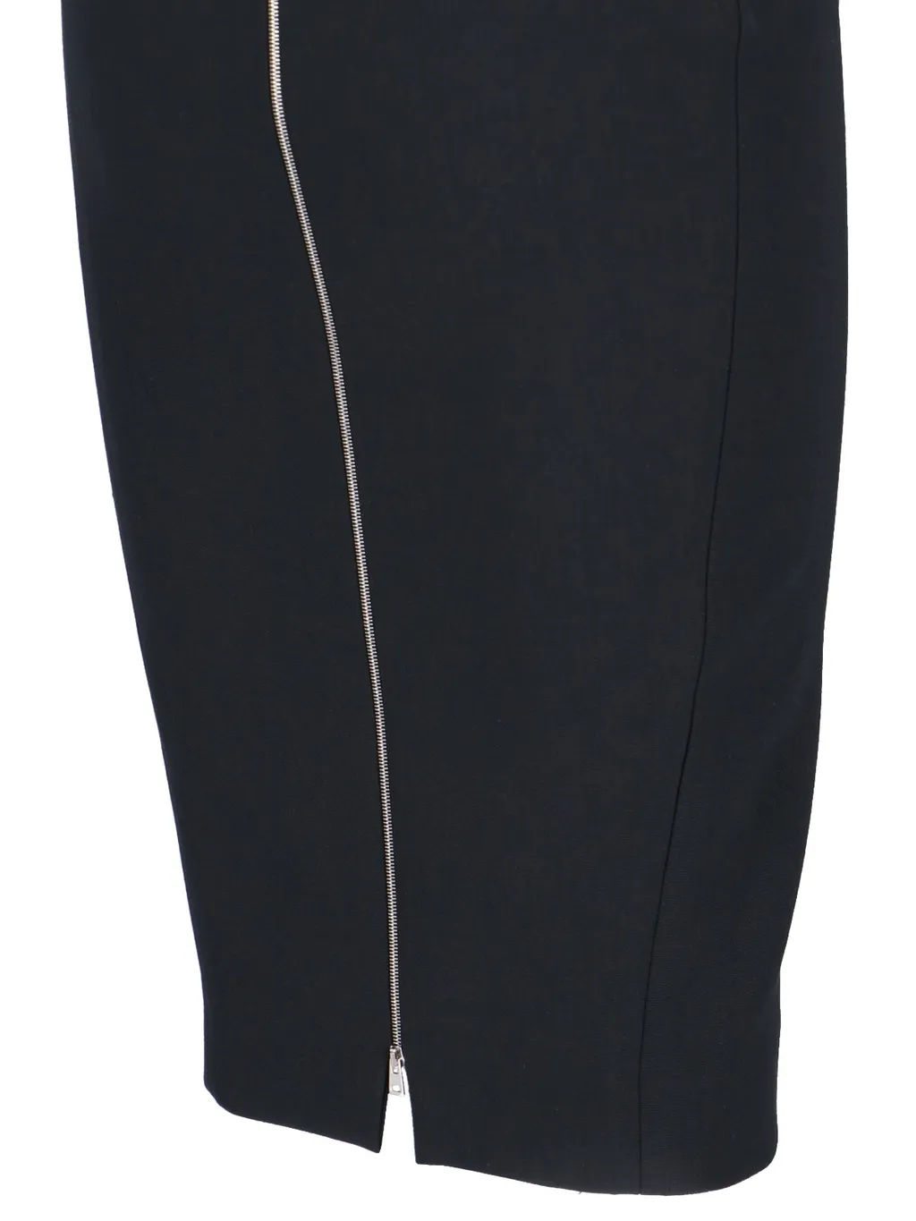 Zip-Up Crepe Midi Dress