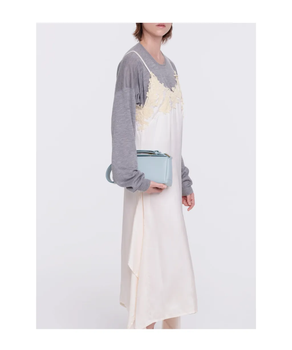 Floral-Lace Satin Slip Dress