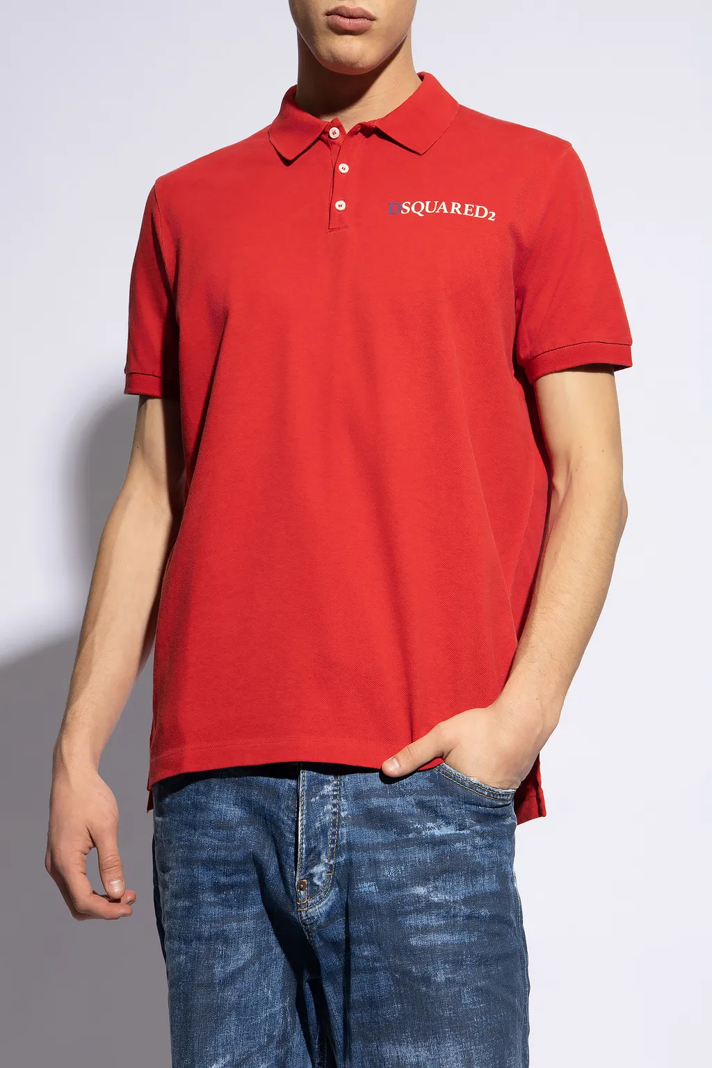 Dsquared2 Logo-Printed Short-Sleeved Polo Shirt