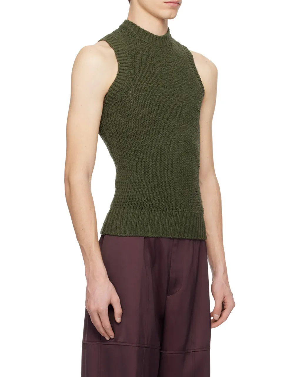 Round Collar Sleeveless Vest