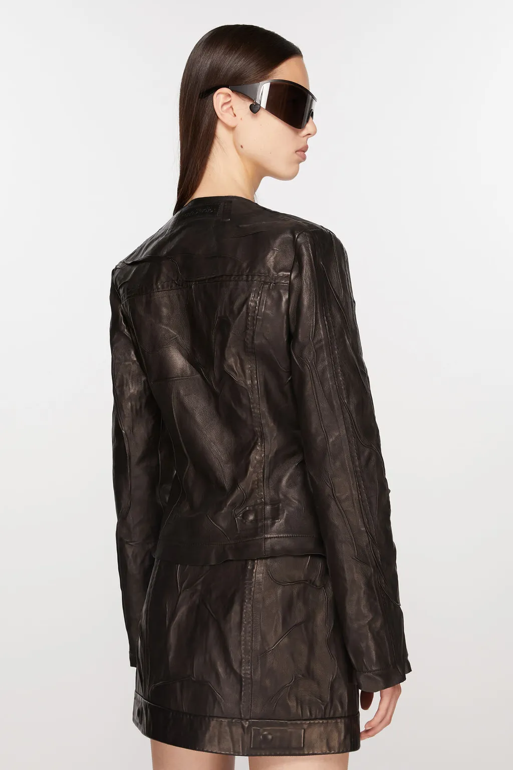 Crinkled Leather Jacket