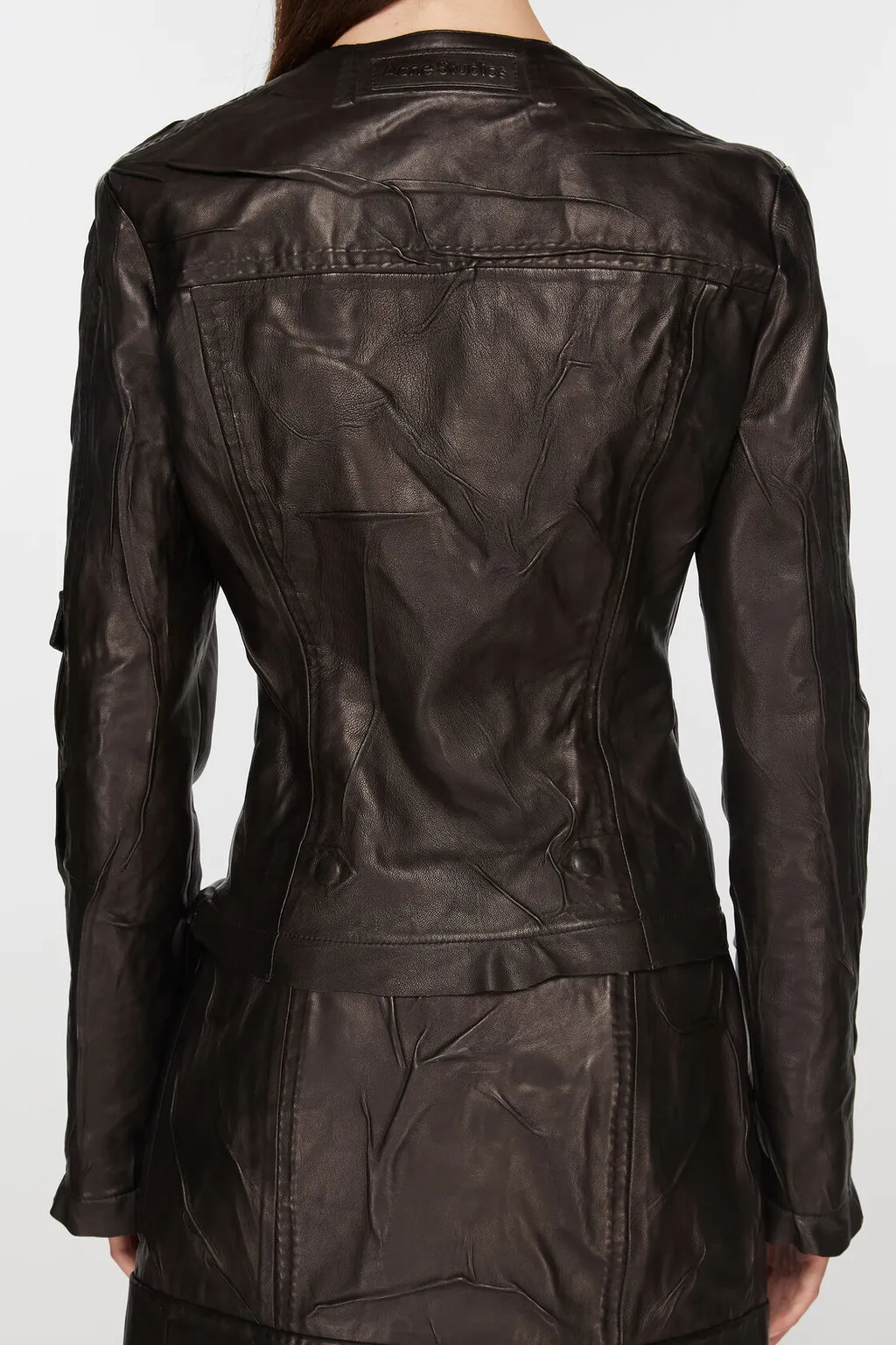 Crinkled Leather Jacket