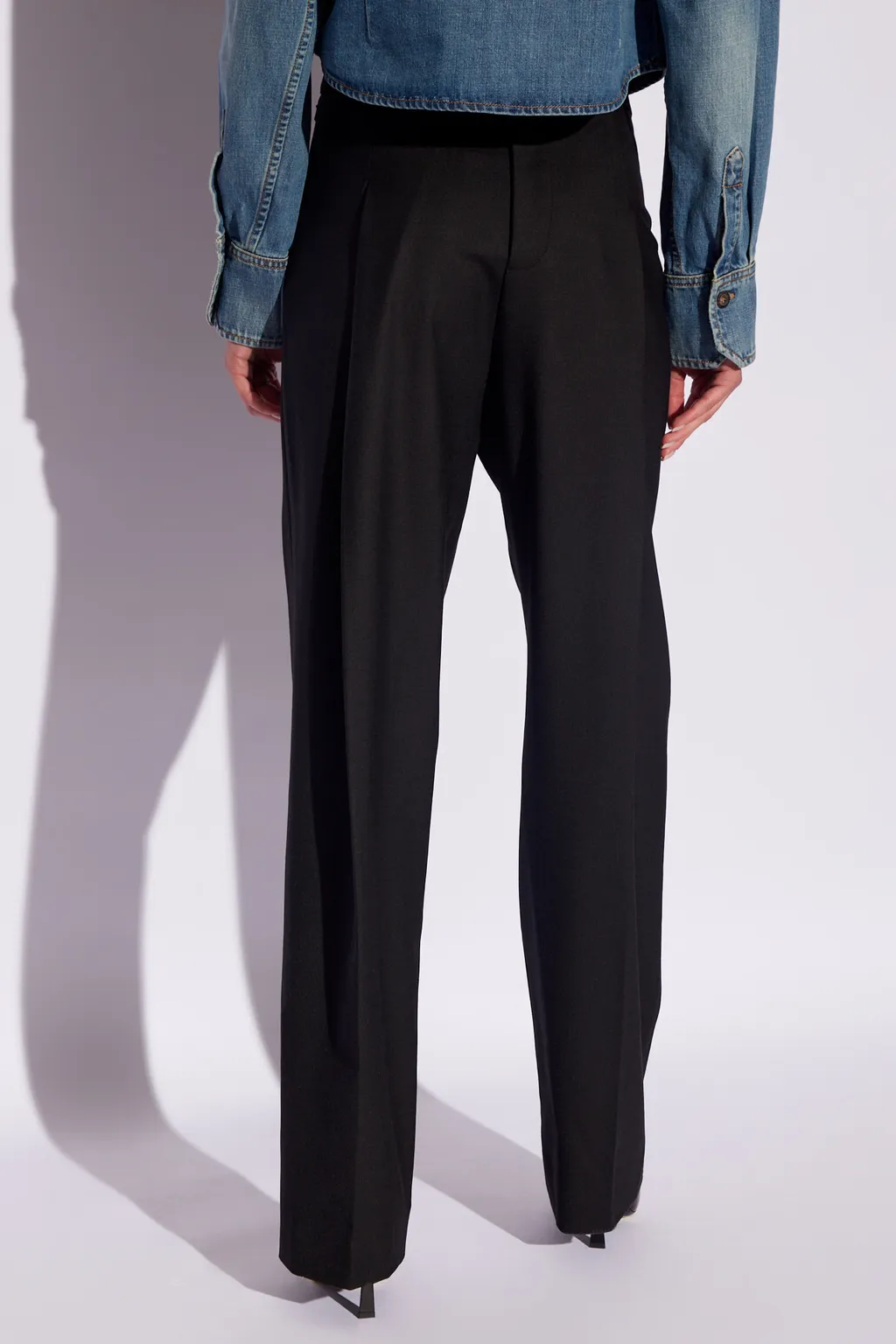 Victoria Beckham High Waist Twill Tapered Trousers