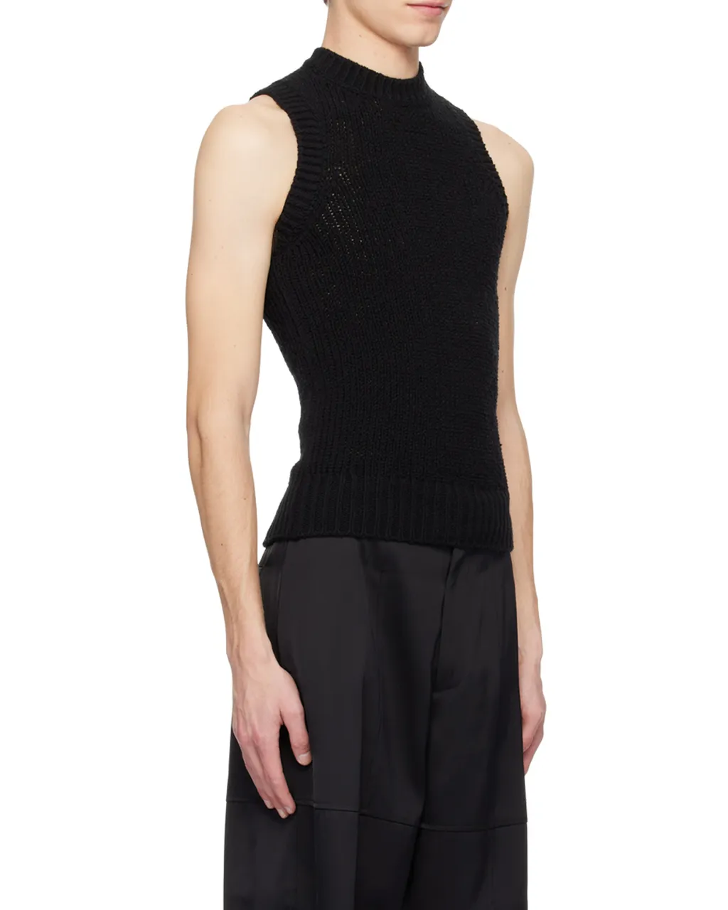 Elastic Knitted Round-Neck Vest
