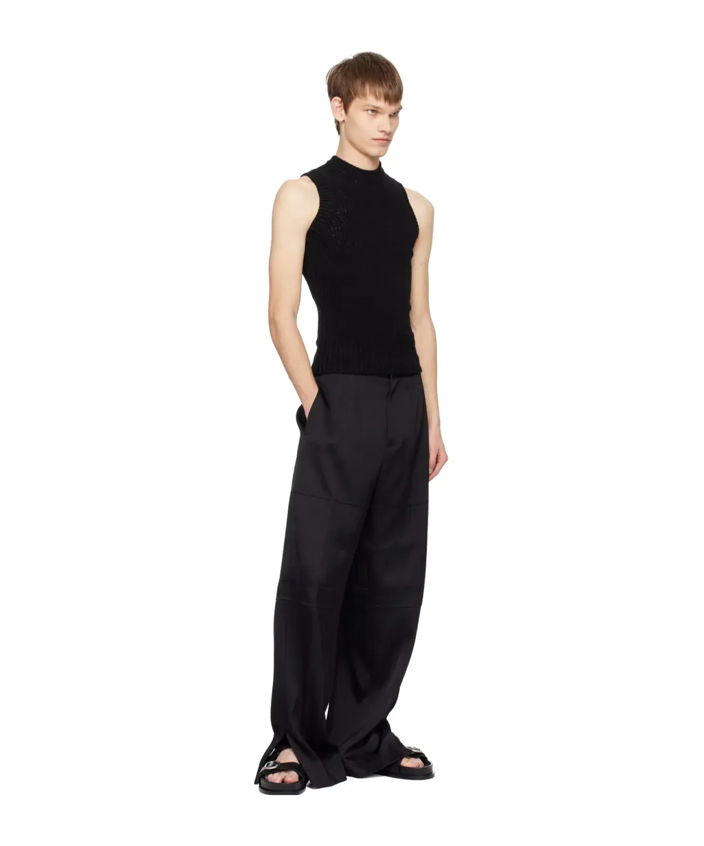 Elastic Knitted Round-Neck Vest