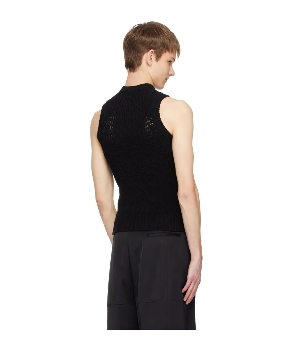 Elastic Knitted Round-Neck Vest