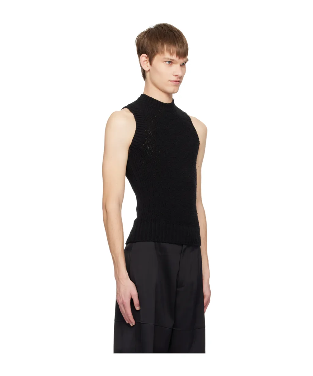 Elastic Knitted Round-Neck Vest