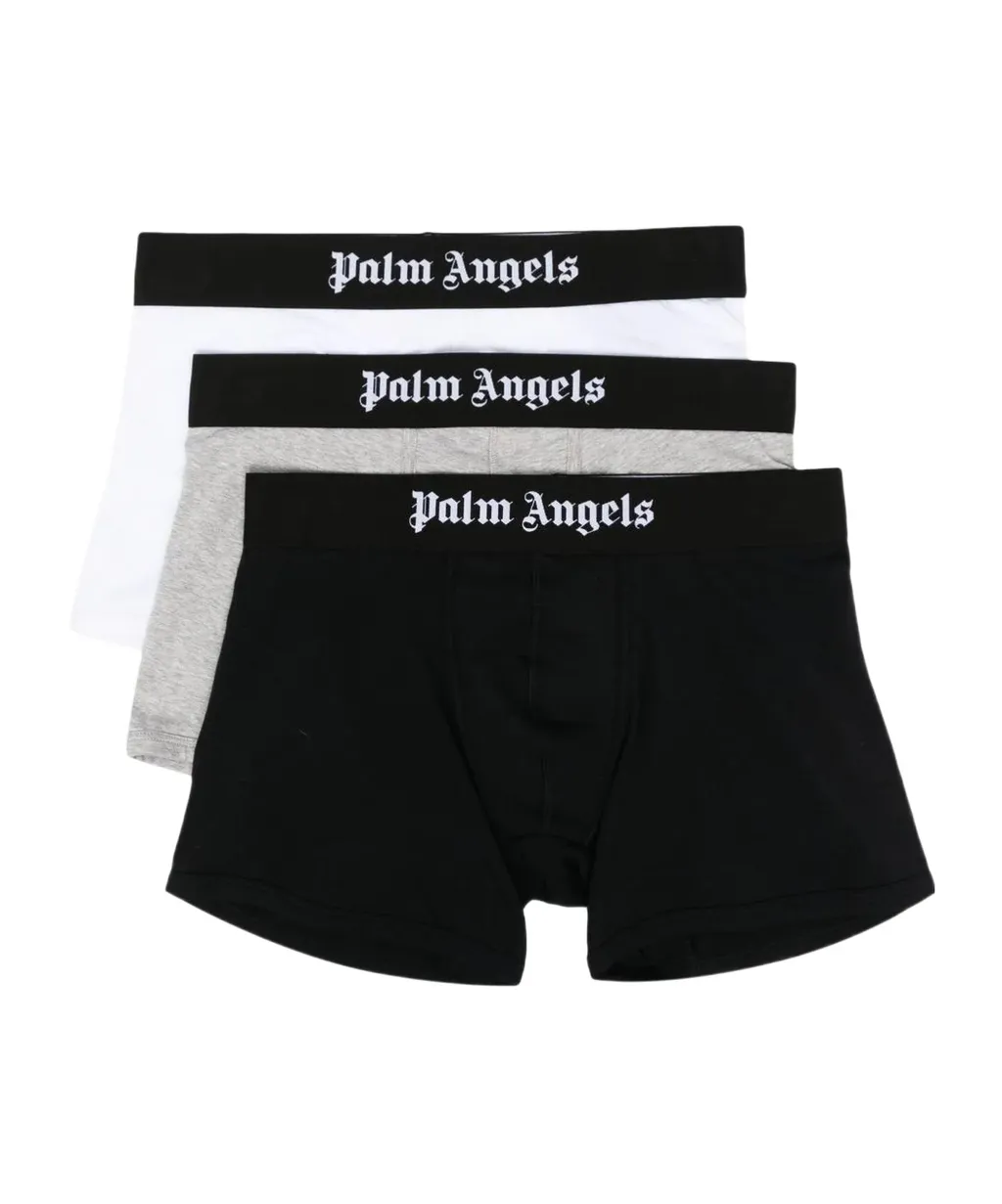 Palm Angels Elastic Logo Waist Pack Of Three Boxers