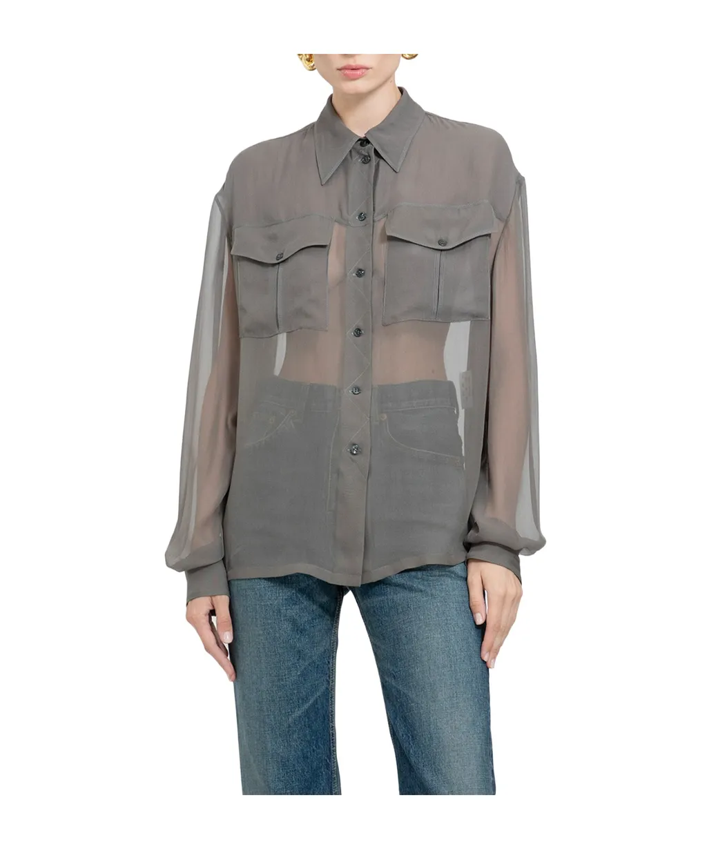 Saint Laurent Buttoned Long-Sleeved Shirt