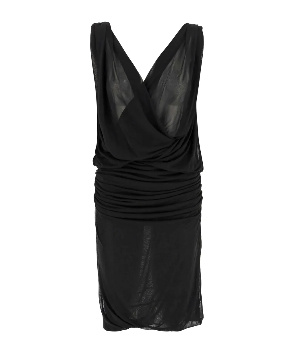 Plunge Ruched Midi Dress