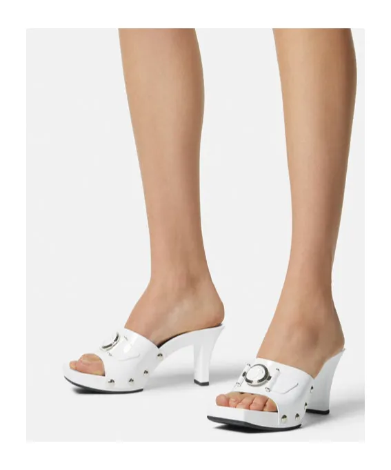 Versace Medusa Head Open-Toe Mules