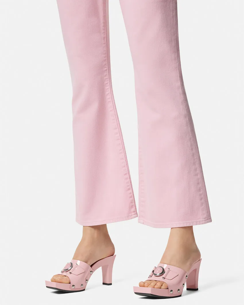 Medusa Head Leather Mules
