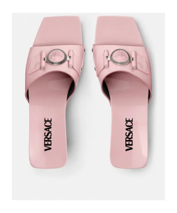 Medusa Head Leather Mules