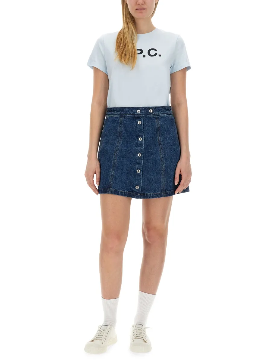 A.P.C. Logo Printed Crewneck T-Shirt